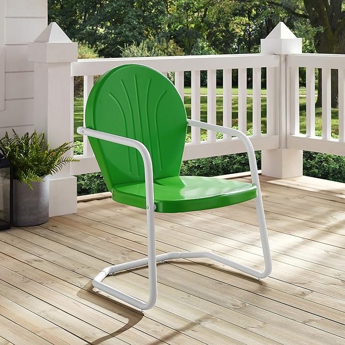 Crosley Furniture Griffith Outdoor Chair, Retro Metal Patio Chairs
