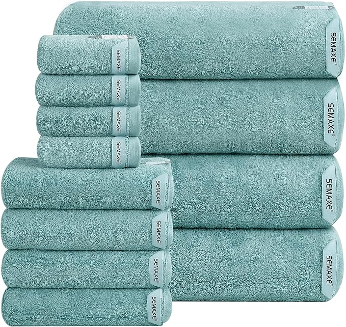 SEMAXE 12-Piece Family Bathroom Towel Set