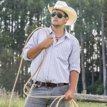 Wrangler Men’s Leather Country Casual Every Day Dress Belt for Jeans, Khakis Brown 38