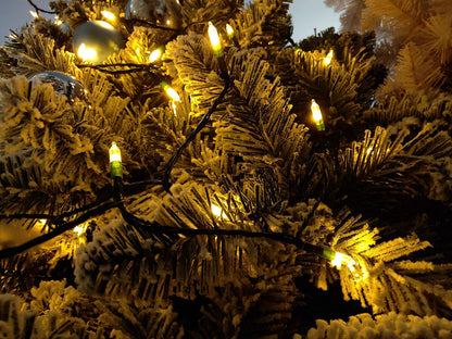 ASENEK Christmas Light, 33ft 100 LED Battery Operated String Lights with Auto Timer & 8 Modes, Green Wire Outdoor Waterproof String Lights for Outdoor and Indoor Christmas Decor – Warm White