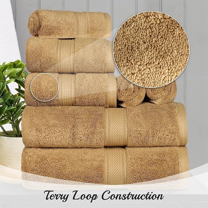 SUPERIOR Egyptian Cotton Pile Bath Sheet Set of 2, Ultra Soft Luxury Towels