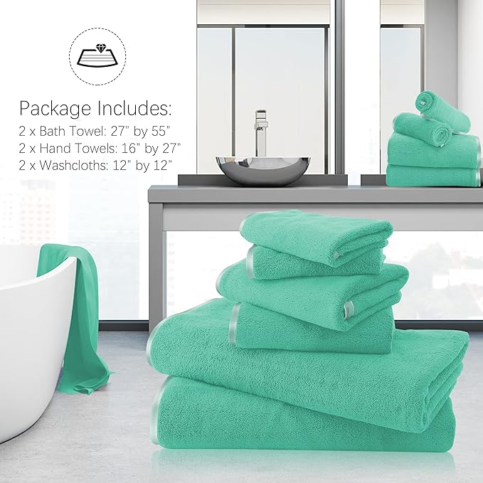 TENSTARS Luxury Silk Hemming Towel Set