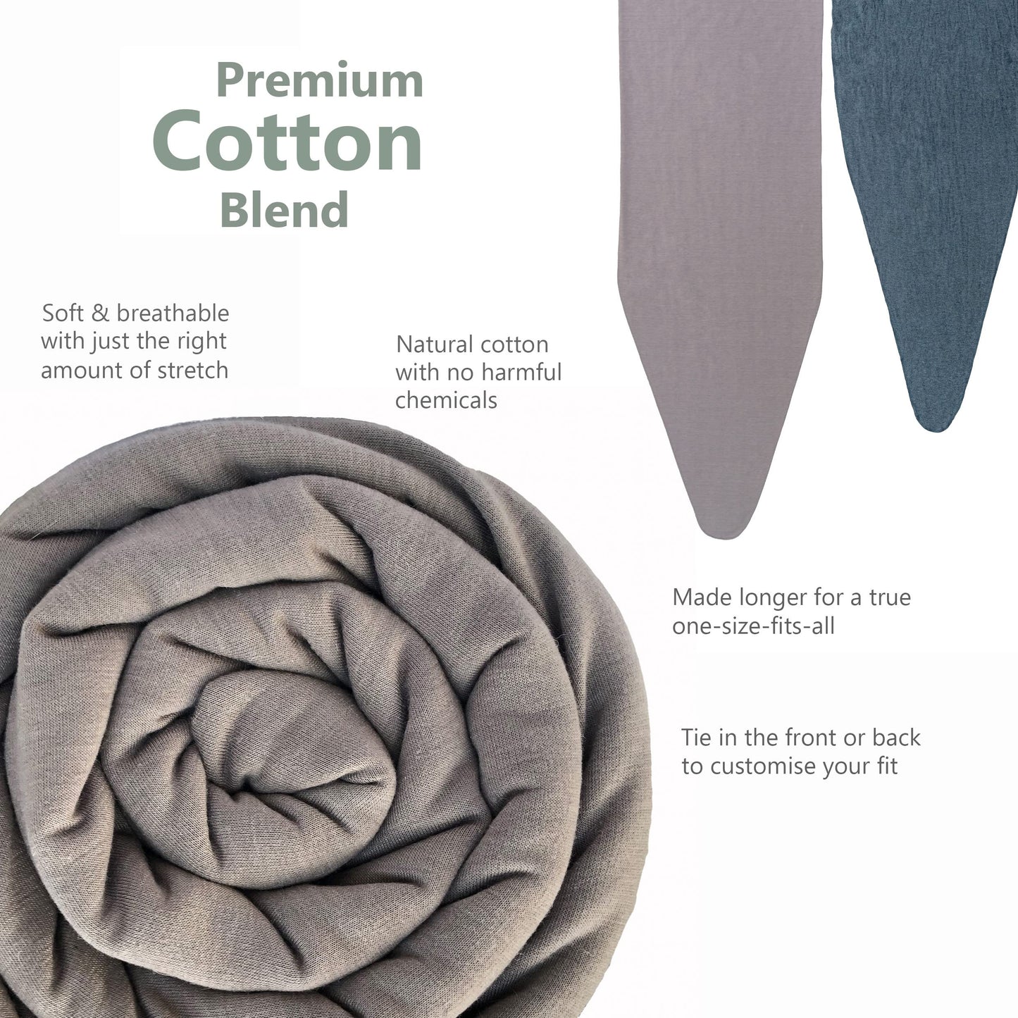 Baby Sling Wrap with Large Front Pocket - Naturally Soft Baby Wrap Carrier - Cotton Baby Sling Carrier From Birth - Baby Sling Newborn to Toddler Carrier - The Pocket Wrap™ by Trekki (Earth)