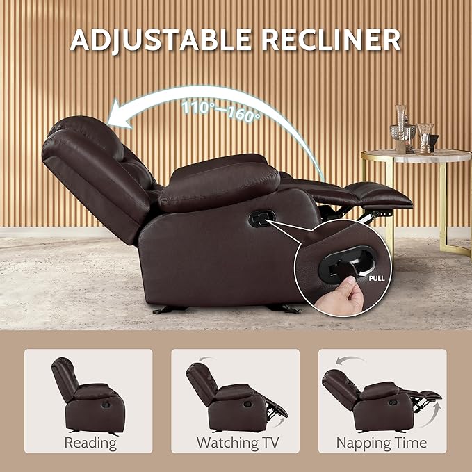 PrimeZone Oversized Rocker Recliner Chair