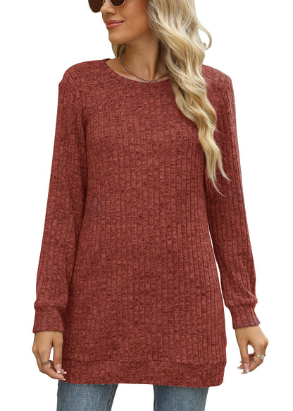 Sweaters for Women Long Sleeve Crewneck Sweatshirt Loose Casual Tunic Tops