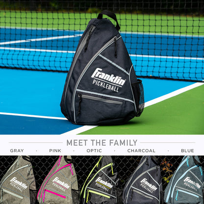 Franklin Sports Pickleball Bags - Pickleball Sling Bag Backpack for Gear + Equipment - Bag for Men Women - Holds Paddles, Balls + Accessories - Charcoal