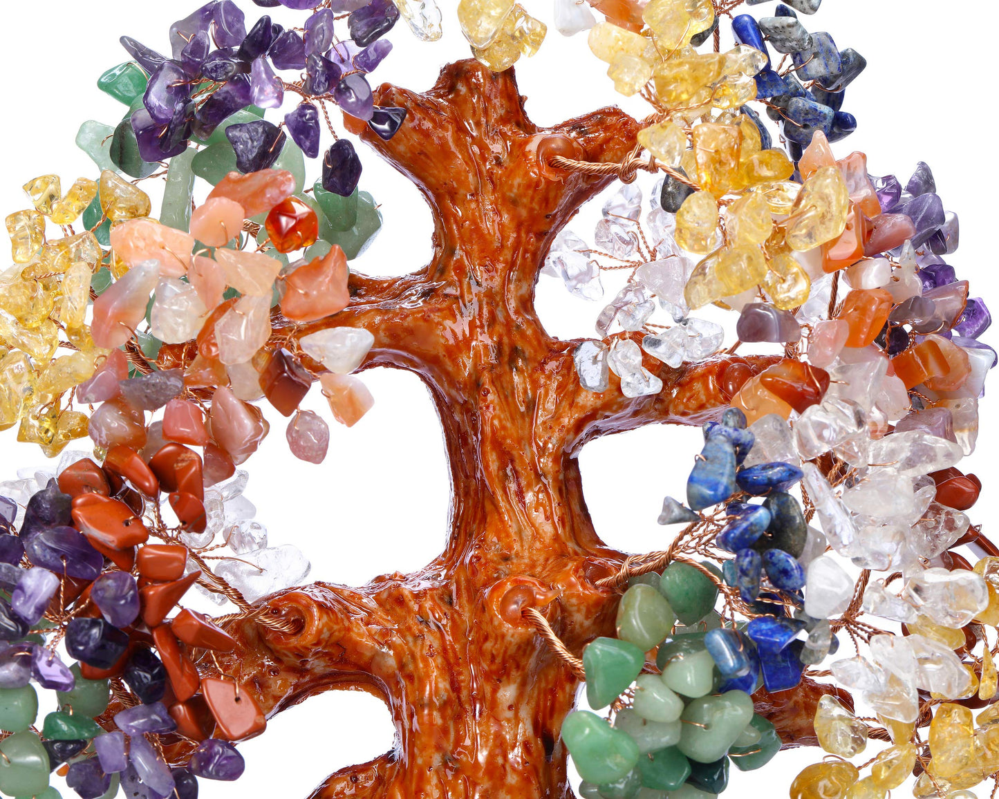 Top Plaza 7 Chakra Healing Crystal Tree 10 Inch Stone Bonsai Tree Feng Shui Good Luck Wealth Money Trees Decor Business Gift for Office Home Living Room