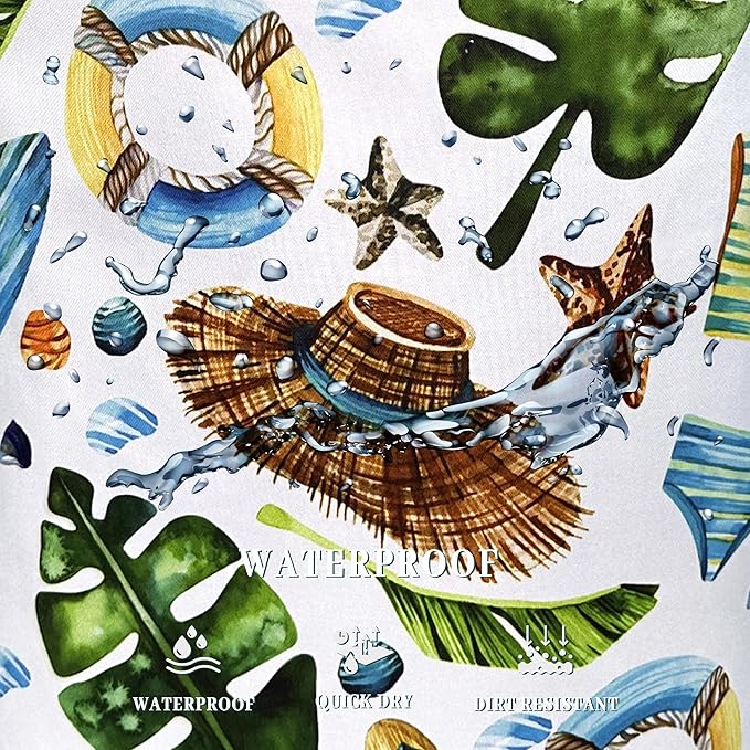 Funny Hawaii Laundry Hamper Surf Beach Elements Colorful Laundry Basket