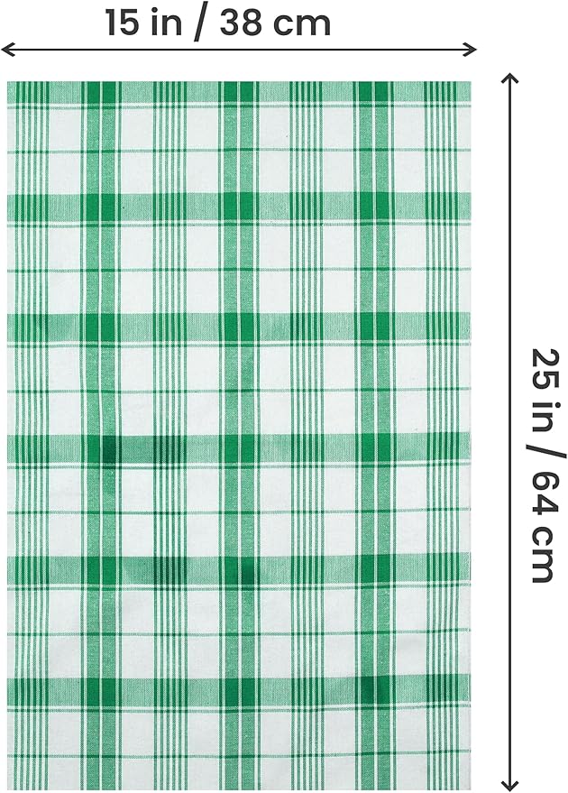 Utopia Towels Green & White Dish Towels 100% Ring Spun Cotton Highly Absorbent
