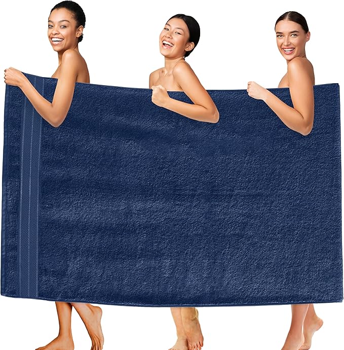 Elegant Comfort Three Line Popcorn Extra Large Luxury Bath Towel