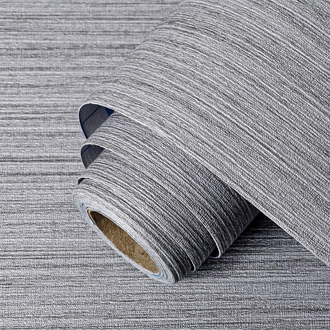 Grasscloth Peel and Stick Wallpaper Faux Weave Grey Contact Paper Modern