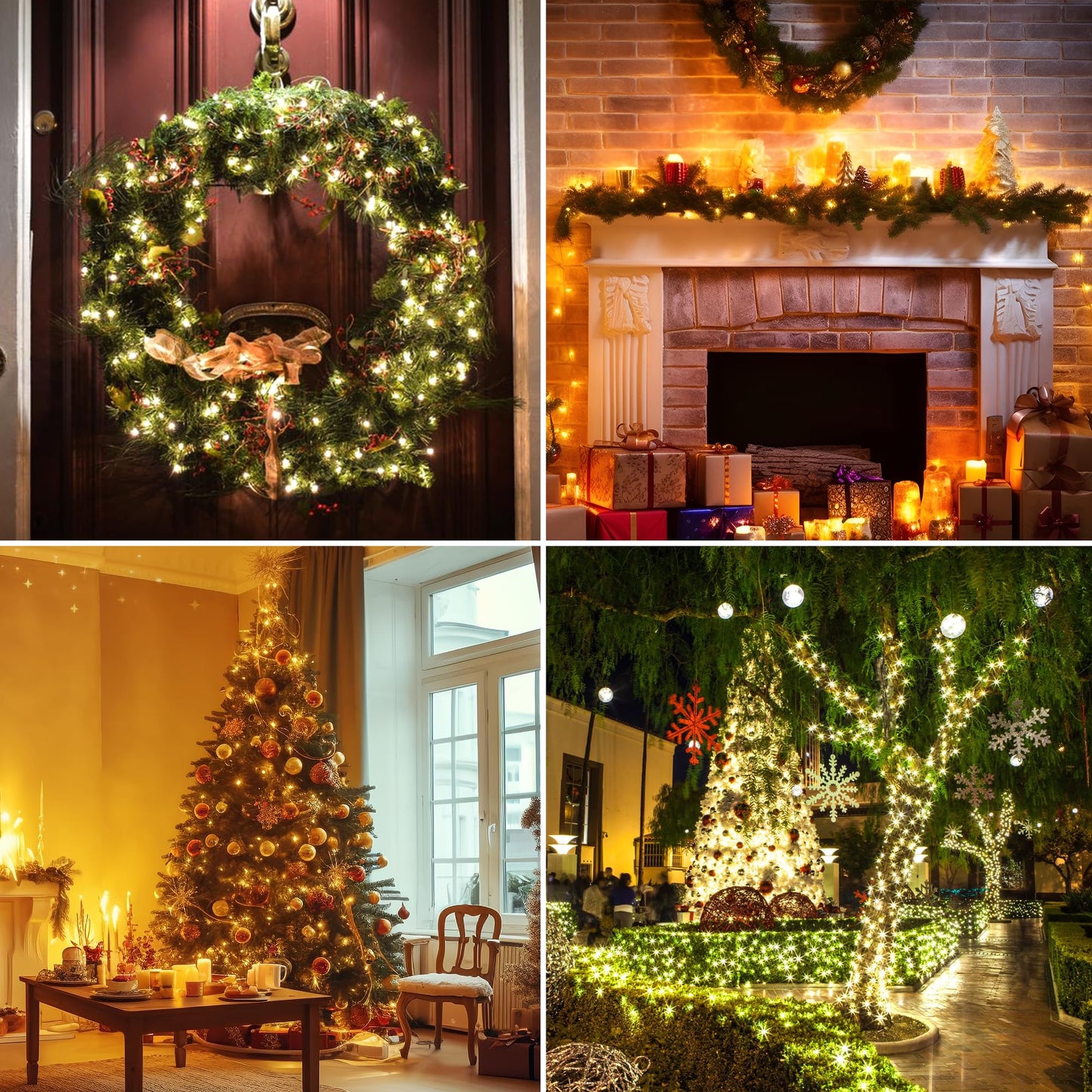 66FT 200 LED Christmas Mini Lights End-to-End Plug 8 Modes Indoor String Lights with Timer, Outdoor Indoor Twinkle Fairy Lights Christmas Tree Patio Garden Holiday Warm White