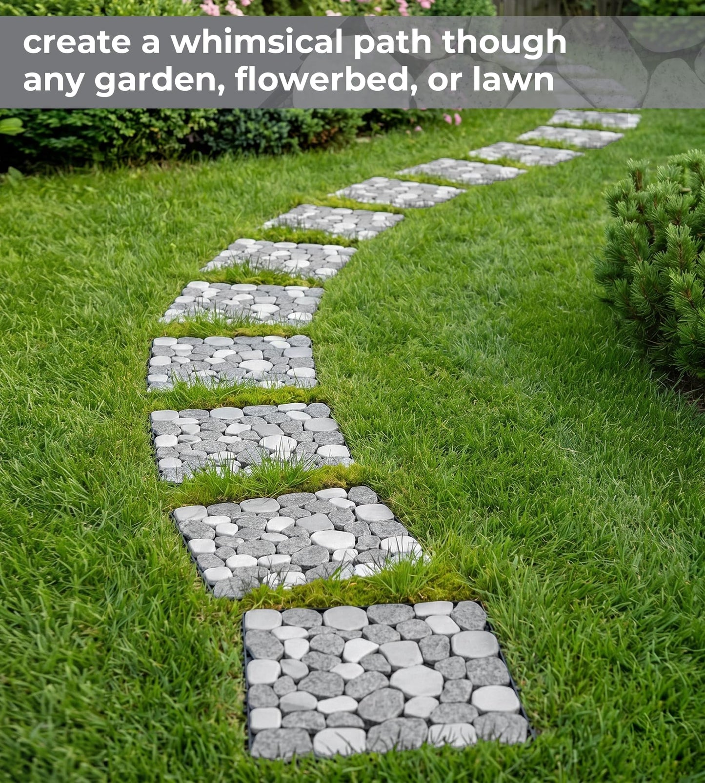 jxgzyy 4PCS Stone Decking Tiles, 11.8"x11.8" Pavers for Walkway