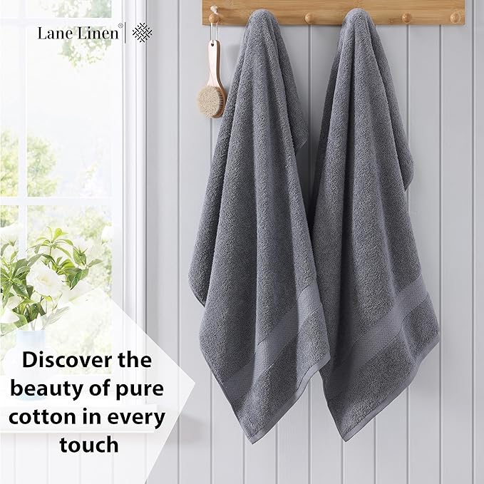 LANE LINEN 100% Cotton 4 Pack Bath Sheets
