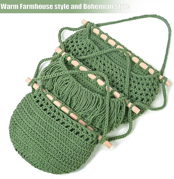 3 Tier Hanging Fruit Baskets for Kitchen, Boho Cotton Rope Handwoven Vegetable