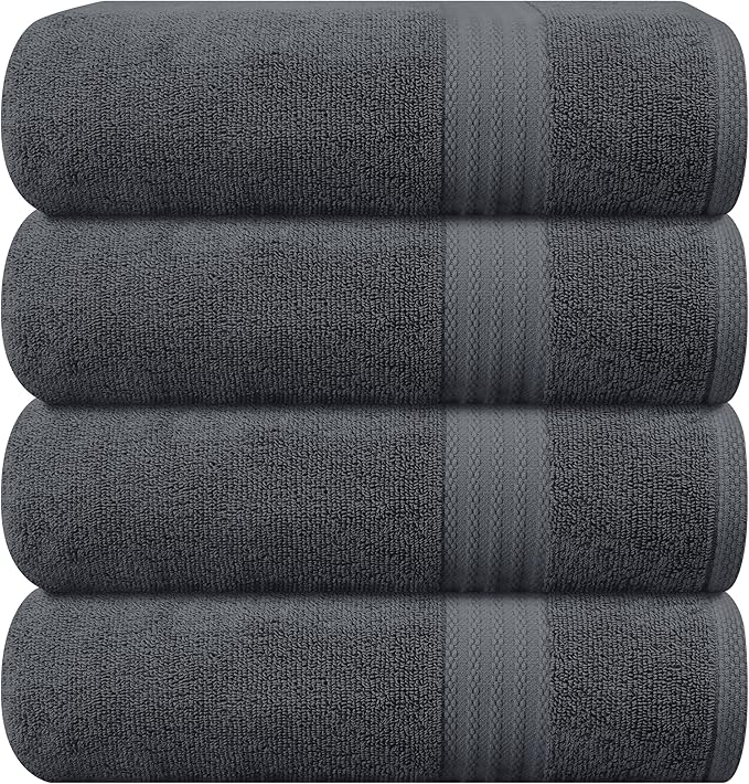 GLAMBURG Premium Cotton 4 Pack Bath Towel Set