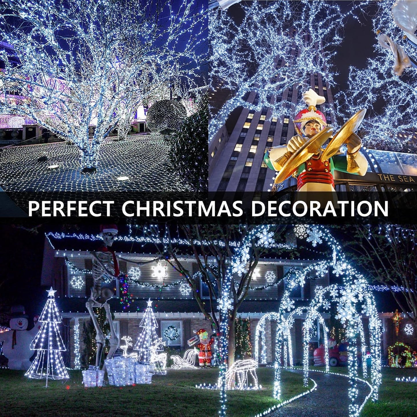 Connectable 240LED 88Ft 13Modes Christmas Lights Outdoor Indoor | Extendable Green Wire Christmas String Lights with Timer | Twinkle Fairy Light Plug in for Xmas Tree Garden Decor Party (Cool White)