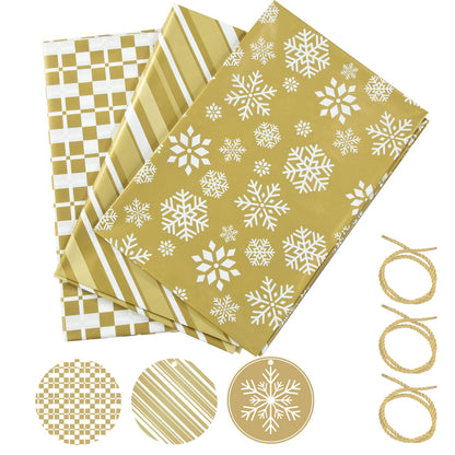 JOYIN 3 PCS 56”x36” Jumbo present Bags Parties Gold for Xmas Large Holiday Plastic Gift Bag, Christmas Decorations, Carry-on Luggage, Large Toys and Stuffed Animals