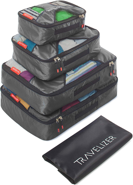 Travelizer - Grey Travel Packing Cubes 5 pcs Luggage Organizer Set for Bag & Suitcase