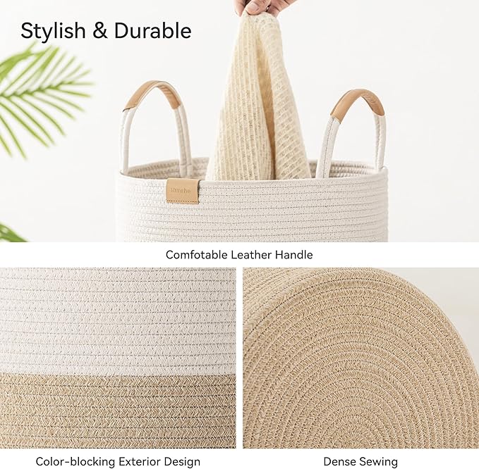 95L Striped Laundry Hamper