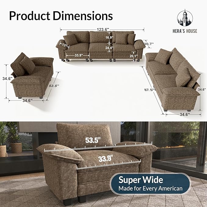 HERA'S HOUSE 158" Modular Sectional Sofa, Oversized U Shaped Couches