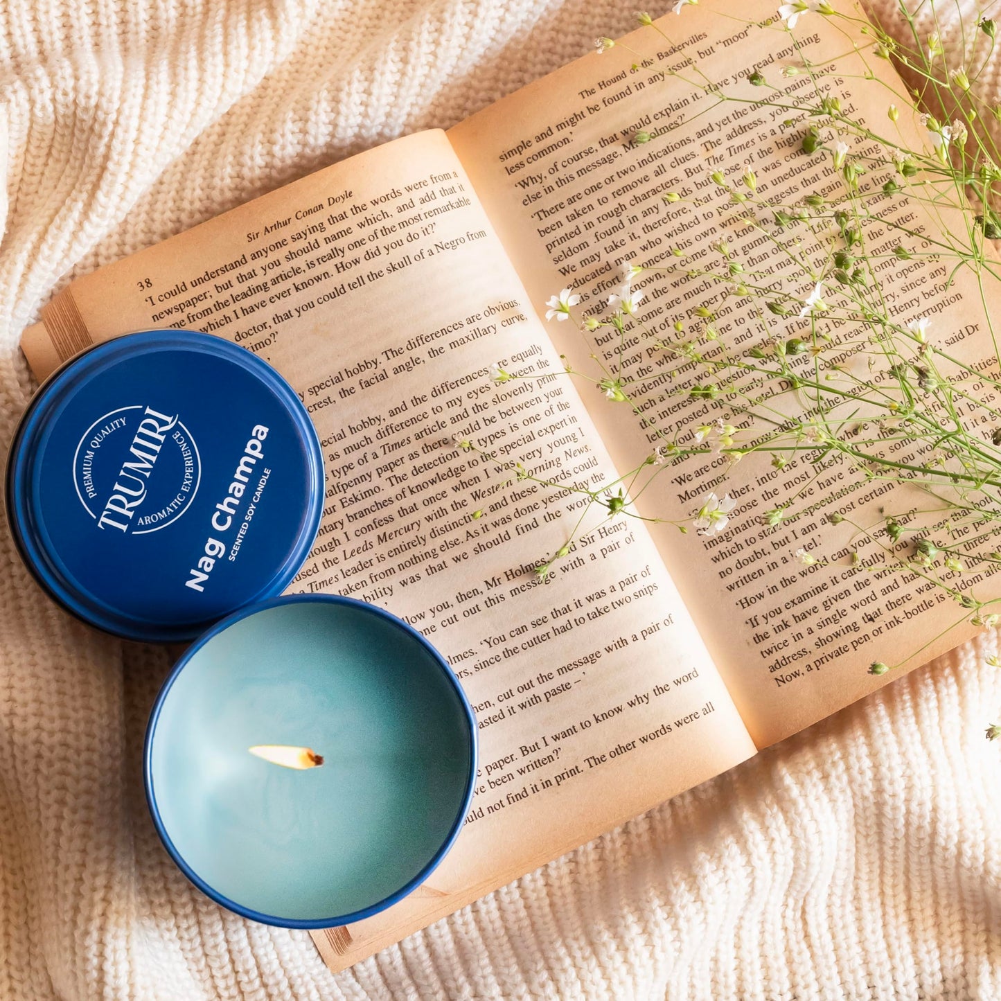 Nag Champa Candle for Home Scented - 5oz Natural Soy Clean Organic Non Toxic - for Aromatherapy Meditation Spiritual Gifts Bathroom Kitchen - Long Lasting Heavily Scented - Velas Aromáticas