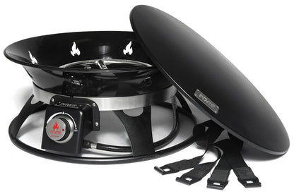 Outland Living Portable Propane Fire Pit, 21-inch, 58,000 BTU with Fire Pit Cover & Carry Kit, Smokeless Gas Firebowl | Perfect for Camping, Patio, Backyard, Tailgating, Deck, RV| Black 863 Cypress
