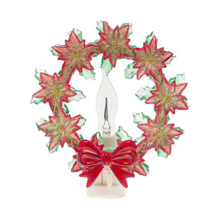Creative Hobbies Holiday Wreath Night Light - Includes Rotational Socket with On/Off Switch