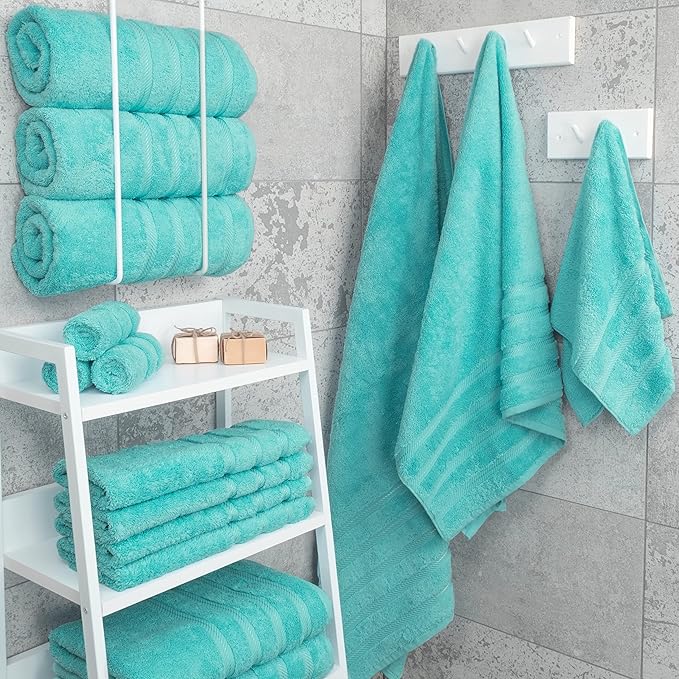 American Soft Linen Luxury 4 Piece Bath Towel Set, 600 GSM 100% Cotton Turkish
