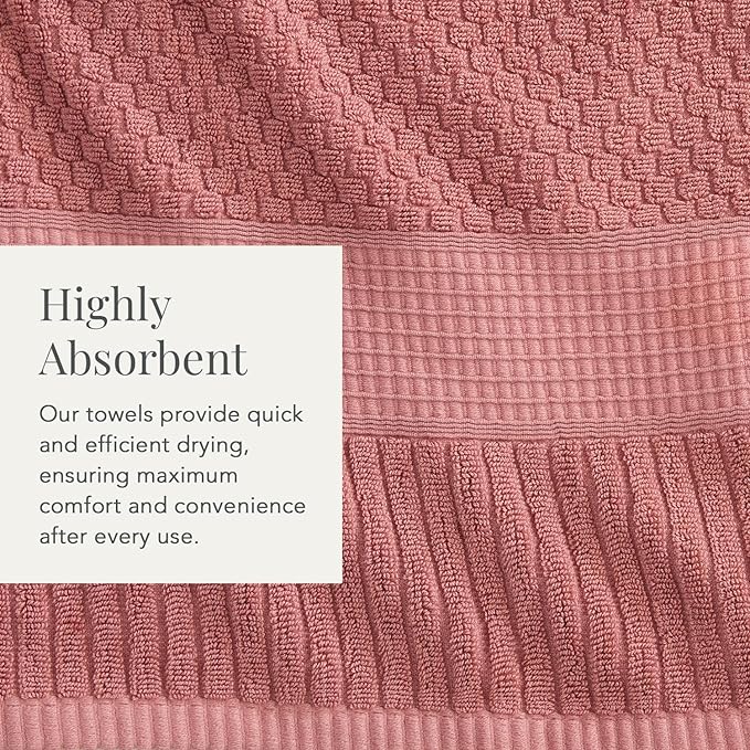 NY Loft 100% Cotton Bath Towel 4 Pack | Super Soft & Absorbent Quick-Dry Bath