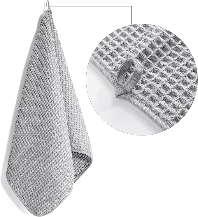 POLYTE 430 GSM Microfiber Lint Free Hand Towel, 16 x 30 in, 4 Pack