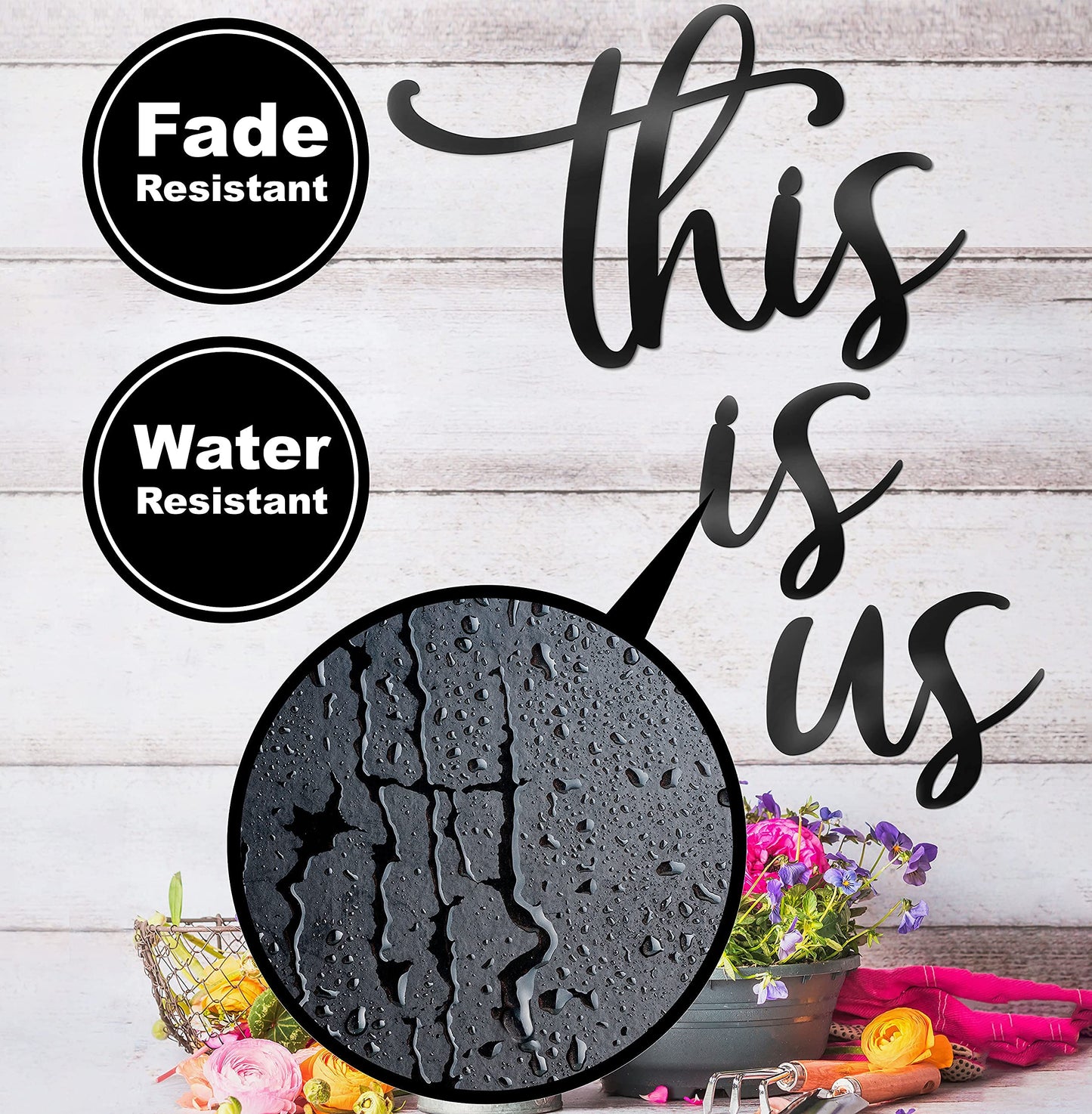 Vivegate This Is Us Wall Decor – This Is Us Signs Home Decor Metal Decorations for Room Large Black Metal Wall Decor Living Room Bedroom (Medium - 79X24 cm)