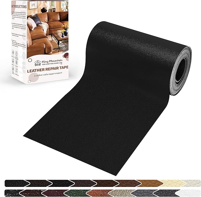 KING MOUNTAIN Leather Repair Patch, 4 x 63 Inches self Adhesive Leather Repair
