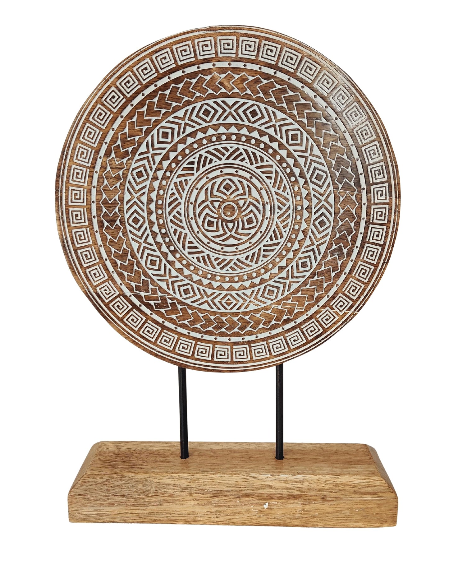 VANIYA CRAFTS® Wooden Carved Handmade Engraved Table Decor Table Sculpture Home Decor Statue for Living Room, Bedroom, Office Desktop, Cabinets, Shelf Decor (Natural White)