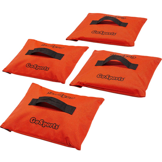 GoSports Sports Net Sandbags Set of 4 Weighted Anchors for Baseball Nets, Soccer Goals, Golf Nets, Football Nets, Hockey Nets and More, Orange