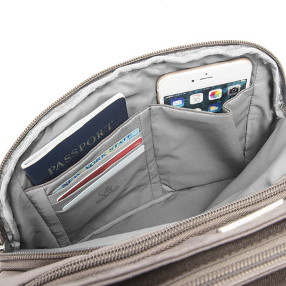 Travelon Anti-theft Classic N/S Crossbody Cross Body Bag, Brown, One Size, Travelon Anti-theft Classic N/S Crossbody