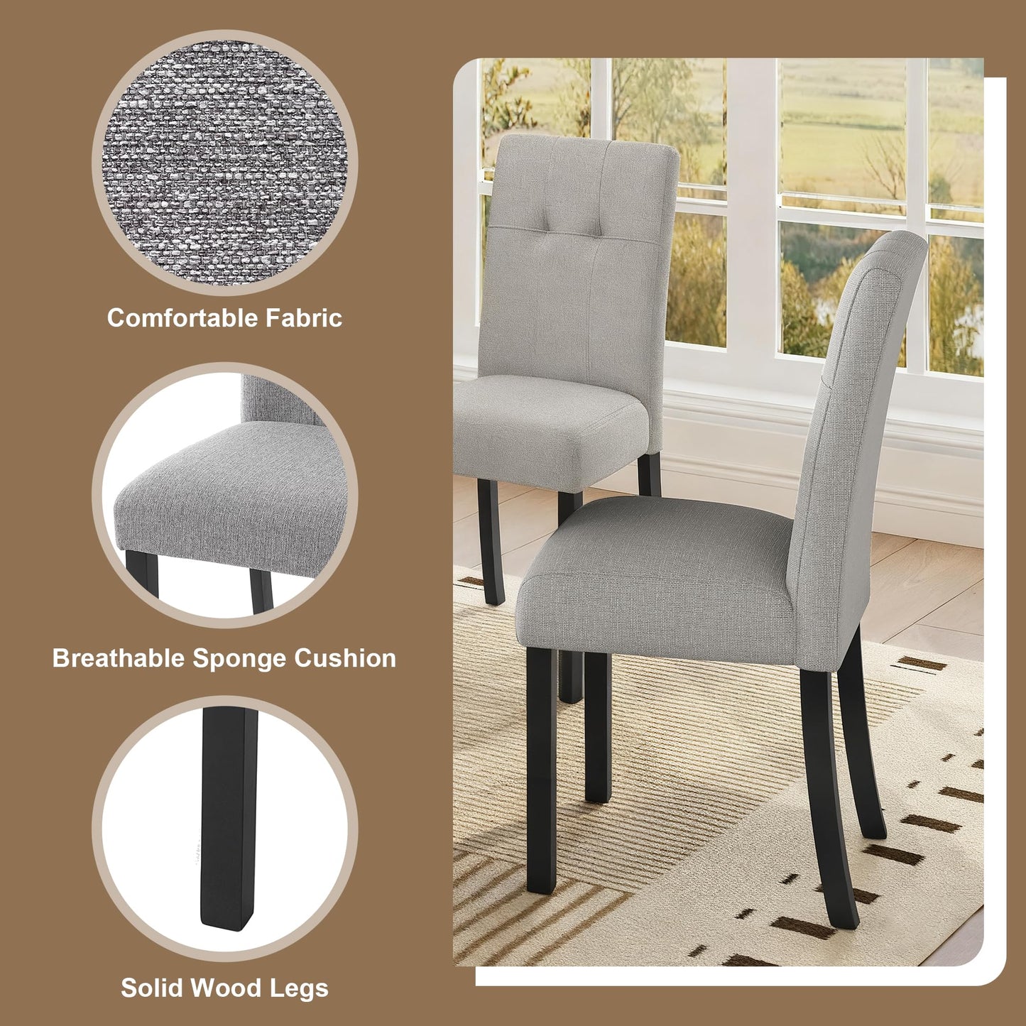 Merax 6-Piece Dining Table Set for 6, Modern Faux Marble Oval Kitchen Tabletop with Four Upholstered Chairs and One Bench for Dining, Living Room, Kitchen, Easy Assembly, White+ Gray