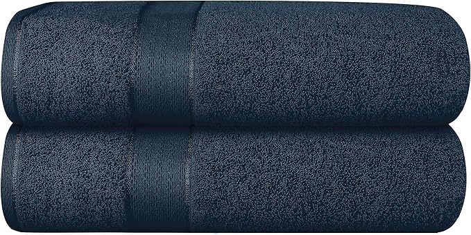 GLAMBURG 700 GSM Premium Cotton 2-Pack Oversized Extra Large Bath Sheet Set