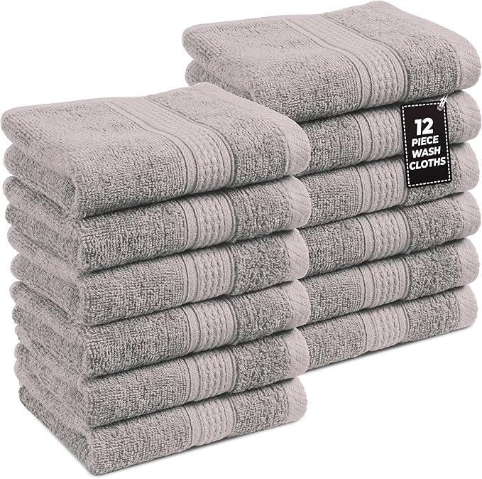 LANE LINEN Washcloths 12 Pack