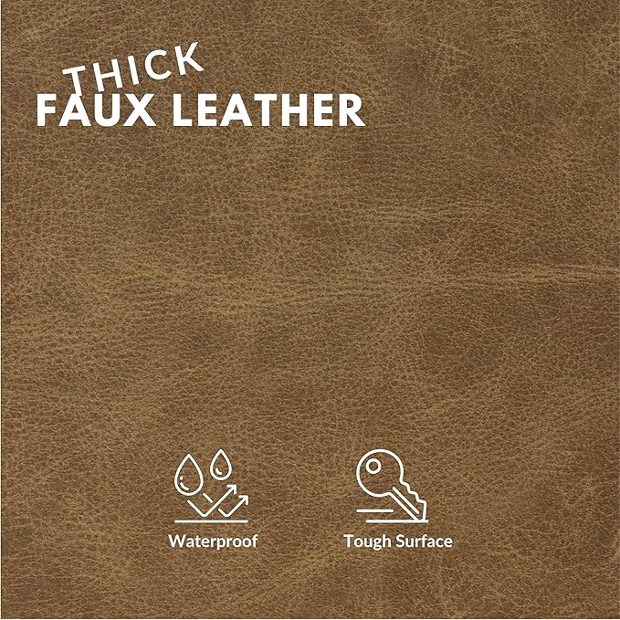 Faux Leather Fabric, Thick Durable Synthetic Repholstery Leather Vinyl