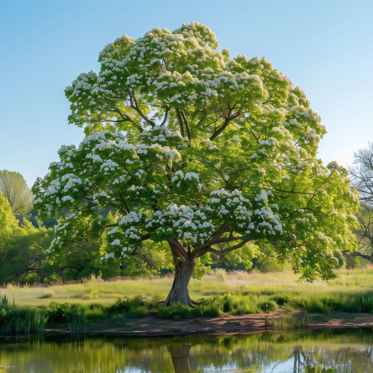 5 Northern Catalpa Trees - 12-18" Tall Live Plants - Ornamental Flowering Shade Trees - Catalpa speciosa - (5 Pack)