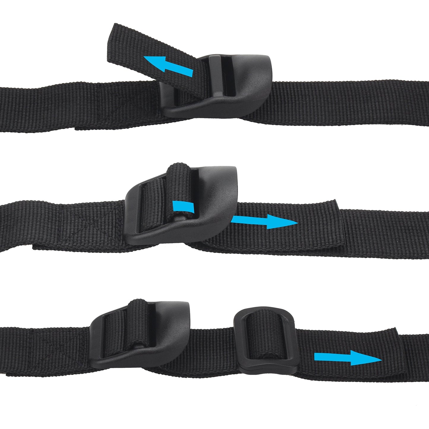 Wisdompro Sleeping Bag Strap, 2 Pack of Heavy Duty Utility Straps for Backpacking, Sleeping Bag Compression, Luggage, Camping, Hiking with Plastic Buckle - 48 inch, Black