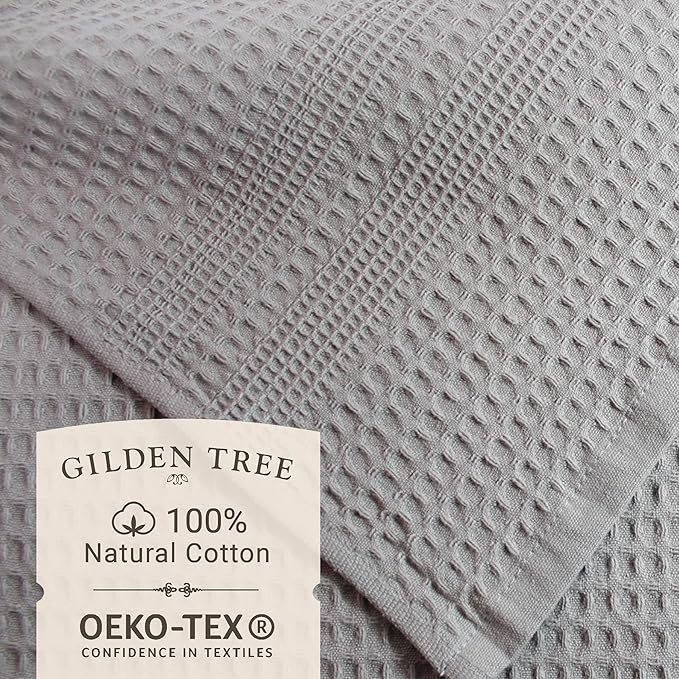 GILDEN TREE Waffle Towels for Bathroom, 100% Cotton Quick Dry Towel, Waffle