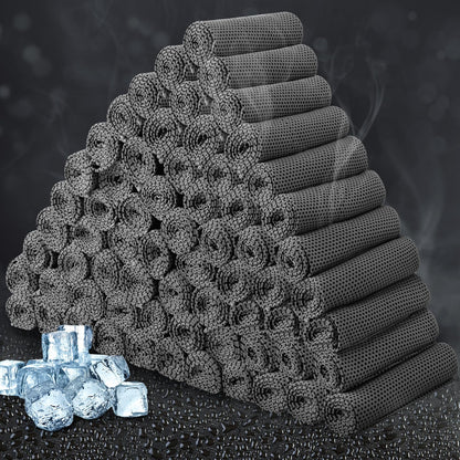 Honoson 60 Pcs Cooling Towel Bulk - 28" x 16" Neck & Face Cool Chilly Towels Microfiber Breathable Sport Sweat Rag for Gym, Yoga, Travel, Camping, Running, Outdoor(Dark Gray)