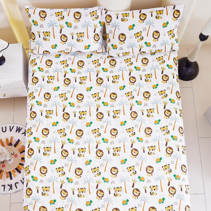 CozySmile Full Sheet Set Kids,4 Pieces Breathable Soft Microfiber Bedsheets for Child Boys, Oeko-TEX, Anti Pilling Deep Pockets Easy Care Bed Sheets, Lion Tiger