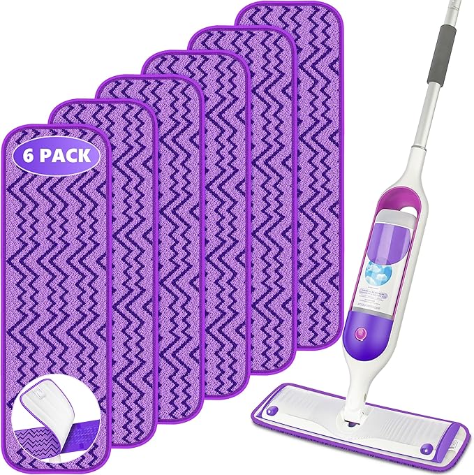 6 Pack Reusable Mop Pads Compatible