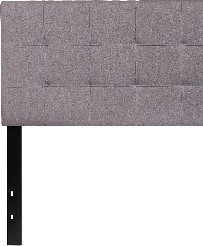Flash Furniture Bedford Tufted Upholstered Queen Size Headboard in Light Gray