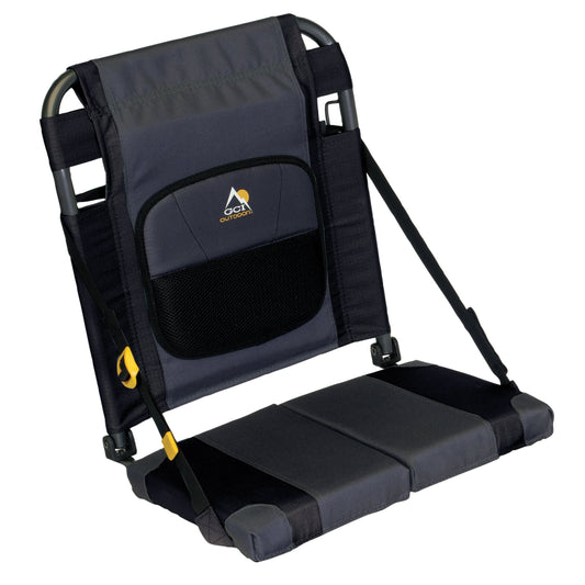 GCI Outdoor SitBacker Canoe Seat | Portable, Folding Chair with Adjustable Back Support — Black
