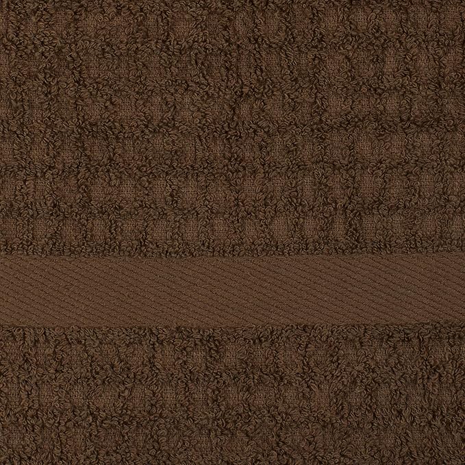 DII Basic Terry Collection Waffle Dishtowel Set, Solid Brown, 4 Piece