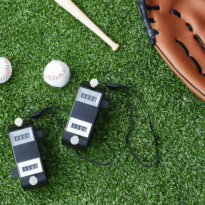 Flutesan 2 Pieces Black Dual Pitch Counter Tally Click Counter Score Tracker Digital Counter Umpire Baseball Pitch Counter Clicker Handheld Pocket Score Keeper to Avoid Violating League Rules